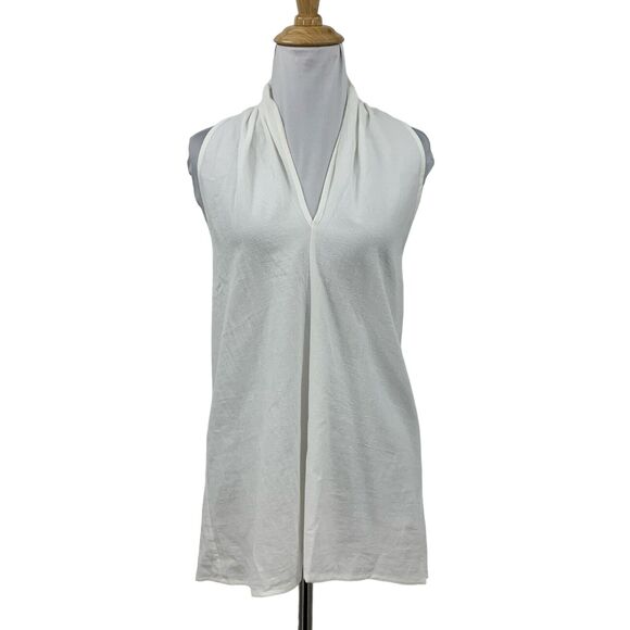 Noracora Halter Neck Top Womens M Medium White Sleeveless Cotton Open Low Back - Picture 1 of 16